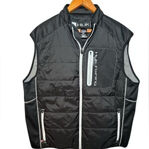Huk Men's XXL Tetra Fishing Puffer Vest Black
